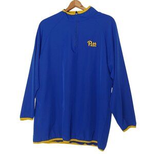 University of PITT Panthers Men L Jacket Lightweight Warm Up Blue Athletic EUC